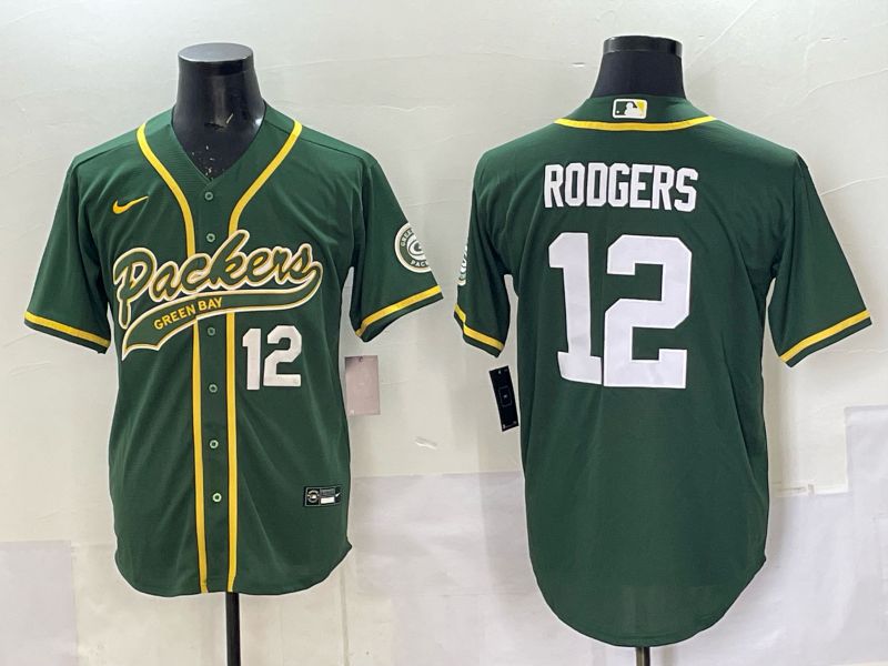 Men 2025 Nike Green Bay Packers #12 Rodgers Green Joint Name  Limited NFL Jersey style 044->green bay packers->NFL Jersey